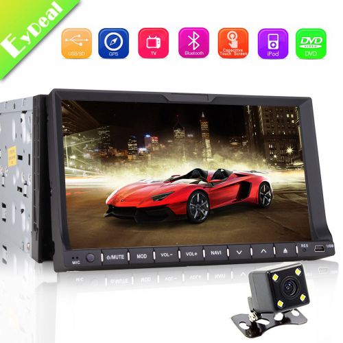 New 7&#034; 2din in dash car stereo radio dvd player gps/mp3/mp4/usb + free camera