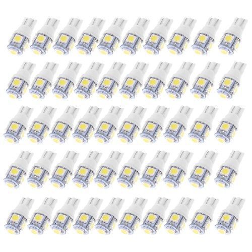 Uxcell? 50pcs t10 5 white 5050 led car side light lamp