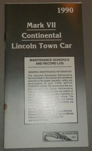 1990 lincoln continental town car and mark vii owners manual supplement