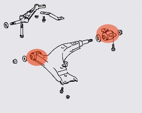 Polyurethane bushing kit, celica st162 st164, at160 - front polybushes