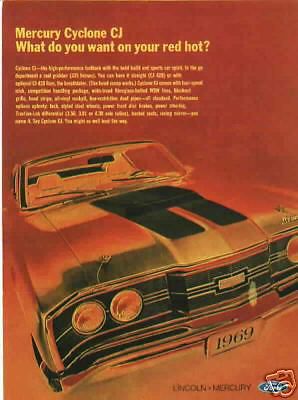 1969 mercury cyclone  ***original ad*** rare!!!