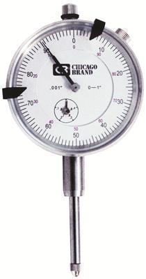 Chicago brand dial indicator 0.001 in. increments 0-1.000 in. range each