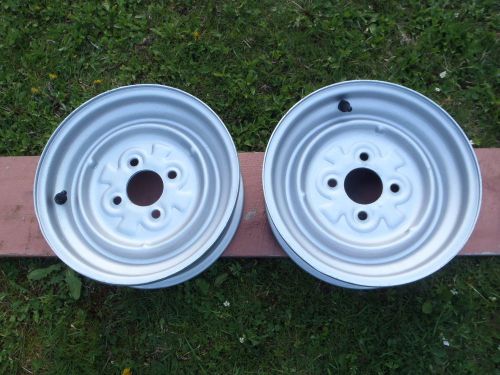 Twin 4-lug 12&#034; x 4&#034; steel trailer wheels