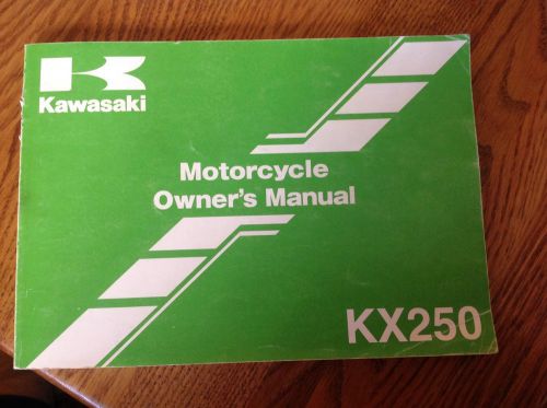 Kawasaki kx250 models owners manual oem xln&#039;t  fast shipping