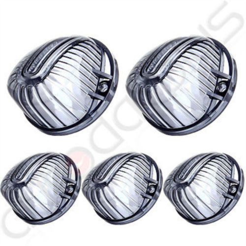 5pcs new round shape 9069a cab marker smoke cover lens for gmc chevrolet truck