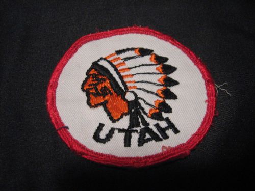 Vintage rare utah indian chief 3&#034; round sewn patch.