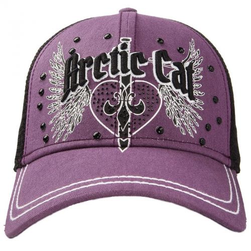 Arctic cat women&#039;s snapback mesh back black rhinestone cap - purple - 5273-104