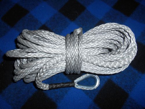 40m by 6mm silver amsteel dyneema sk75 8 strand wire replacement winch rope