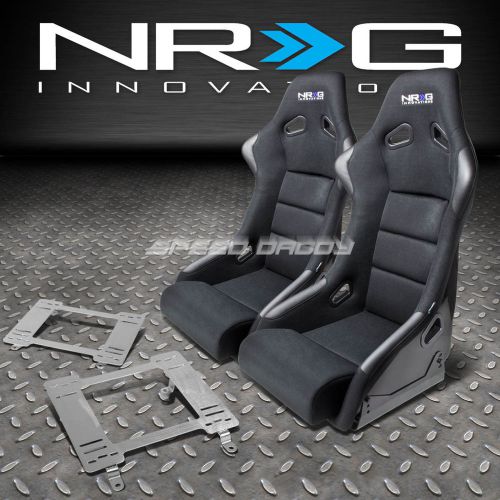 Nrg fiberglass bucket racing seats+t304 steel mount bracket for 82-92 firebird