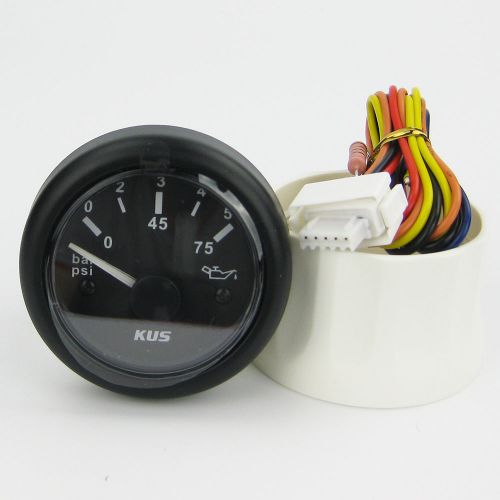 New autometer dial oil pressure gauge for boat 12v/24v 0-5bar 52mm free shipping