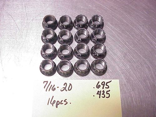 16 arp hardened 12-point head flange nuts 7/16&#034;-20 nascar for head &amp; block studs