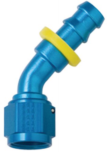 Fragola 45 degree 8an hose to 8an fem 8000 series push-lite hose end p/n 204508