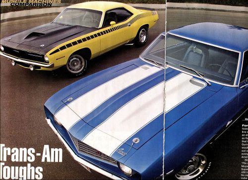 1969 chevrolet camaro z/28 &amp; 1970 plymouth barracuda aar 6 page color article