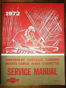 1972 chevrolet &amp; corvette shop repair chassis service manual oem gm st-329-72