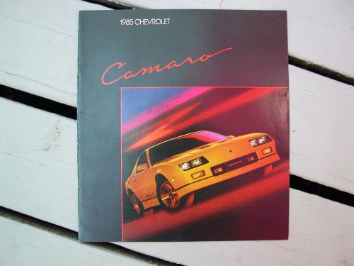 1985 dealer chevy camaro brochure. 20 pages, color, 11&#034;x12&#034;, nice condition.