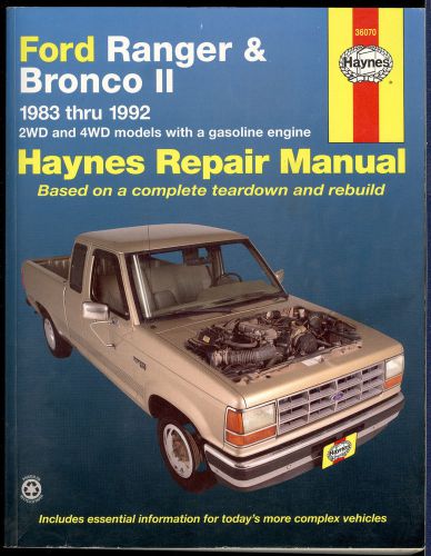 Ford ranger &amp; bronco ii 1983-92, haynes repair manual