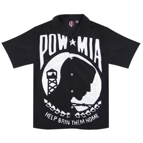 Dragonfly roadhouse pow mia button up short sleeve shirt