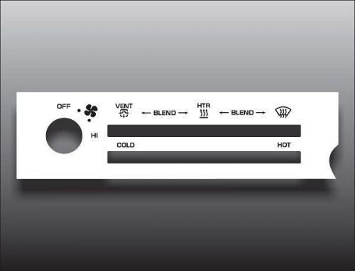 1984-1988 pontiac fiero non-ac white heater control switch overlay hvac
