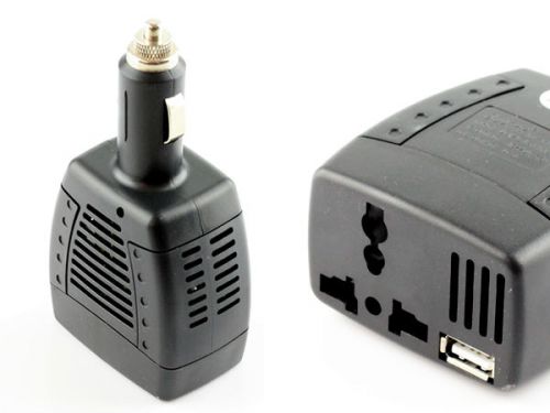 75w 110v appliance adapter car power inverter 12v dc to 110v ac + 5v car charger