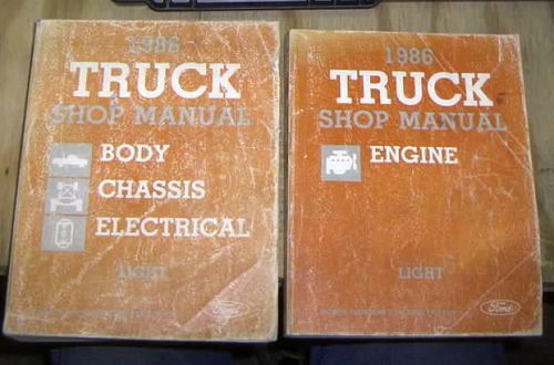 1986 ford trucks f150 f250 350 s-duty service manuals set (2) diesel gas 2wd 4wd