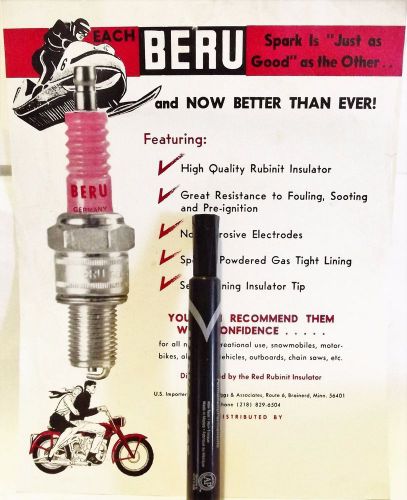 Vintage motorcycle snowmobile &#039;1960&#039;s beru spark plug 1 page brochure