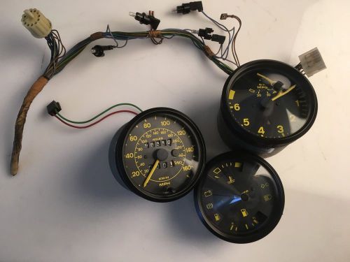 Porsche 924 944 instrument cluster clocks vdo yellow speedometer fuel tach 1984