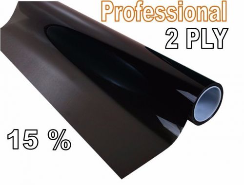 Metallic reflective window tint film 2 ply 15% dark limo tint 60&#034; x 75&#039; roll