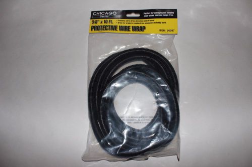 3/8&#034; x 10ft split wire conduit flexible protective wire wrap, black, 10mm x 3m