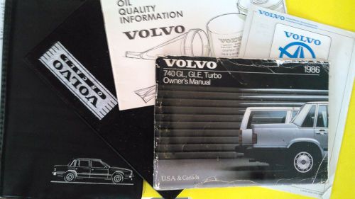 1986 volvo 740 gl gle turbo owners handbook manual oem w case