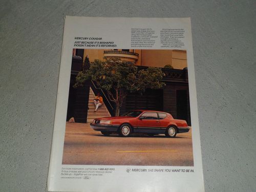 1987 mercury cougar article / ad