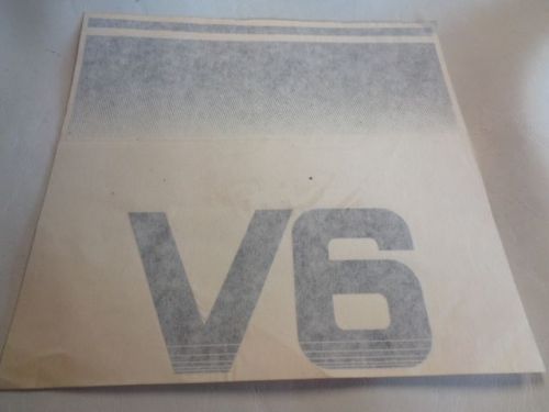 V6 decal blue / white 7 1/2&#034; x 8&#034; marine boat