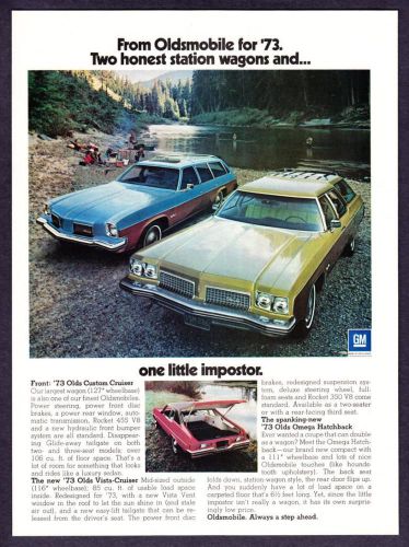 1973 olds oldsmobile custom cruiser &amp; vista cruiser wagon photo vintage print ad