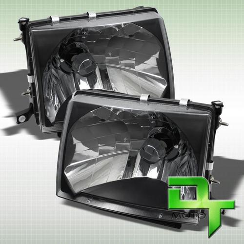 97-00 tacoma pickup 2/4wd black headlights lamps direct replacement left+right