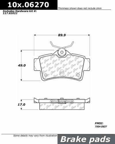 Centric 106.06270 brake pad or shoe, rear