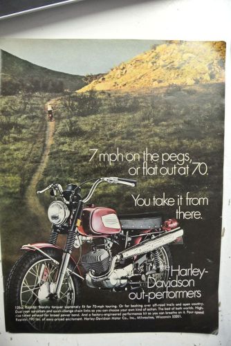 1969 harley-davidson out-performers magazine advertisement, vintage ad