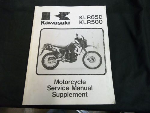 1987 thru 1992 kawasaki klr650 klr 650 oem service manual supplement *b533