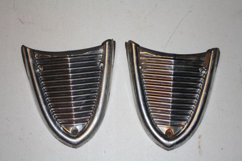 Original vintage 1956 ford customline tail light emblem pair