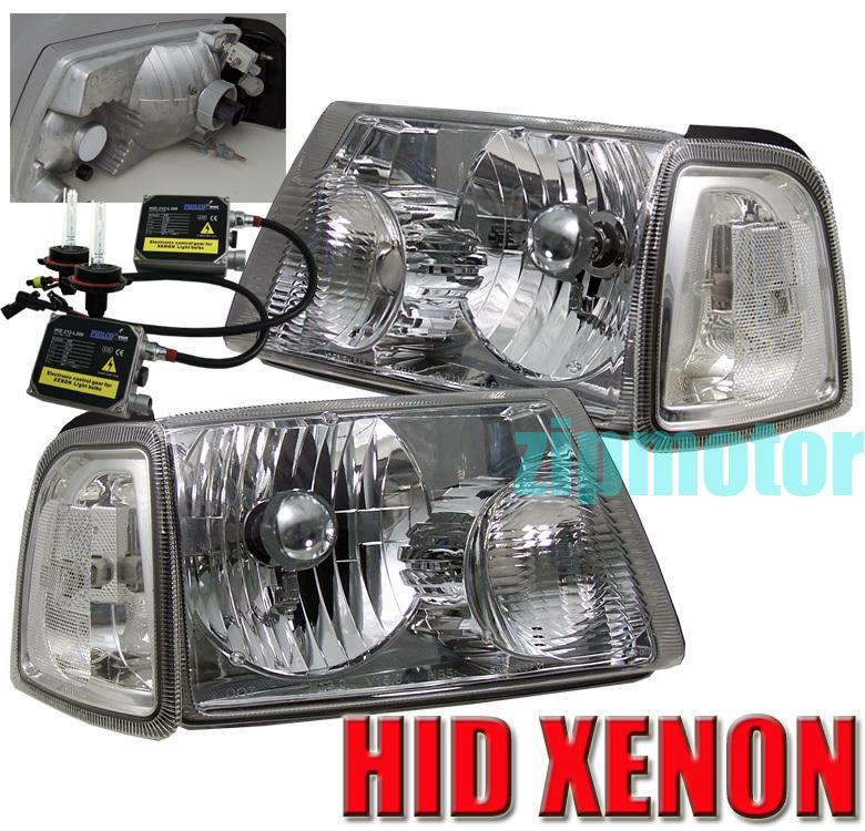 2001-2011 ford ranger pickup crystal head lights+corner+hid 6k kit signal chrome