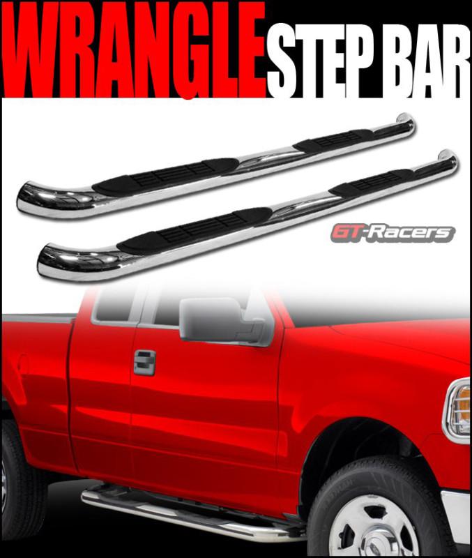 3"tube stainless side step nerf bars rail running board 07-13 jeep wrangler 4d c