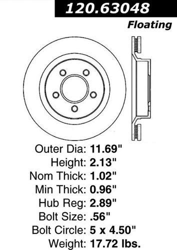 Centric 120.63048 front brake rotor/disc-premium rotor-preferred