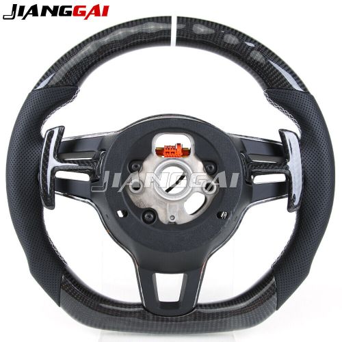 Carbon fiber steering wheel fit porsche cayenne cayman 911 718 with cf paddle