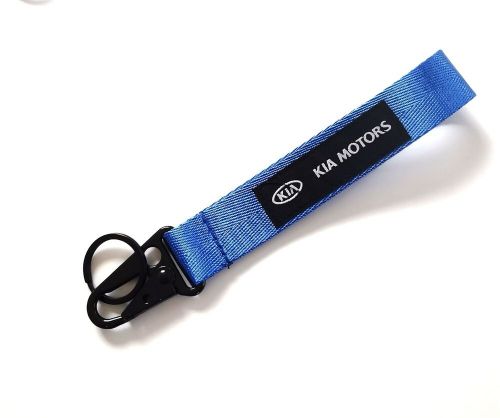 For kia motors blue racing keychain metal key ring hook with lanyard universal