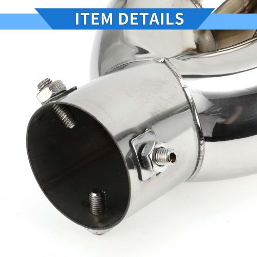 1 pc curved slant cut dual exhaust tip 2.4&#034; inlet stainless steel burnt blue