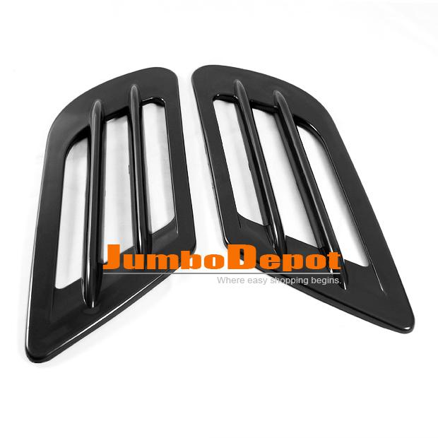 Pair for auto black air intake flow fender side vent grille left&right stick-on