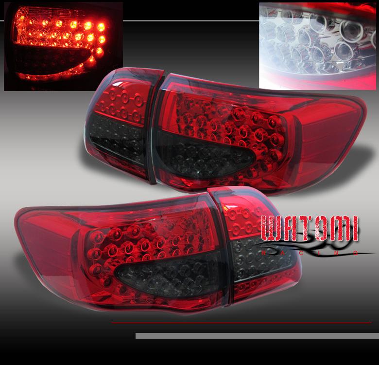 2009 2010 toyota corolla led signal altezza tail brake light lamp red smoke