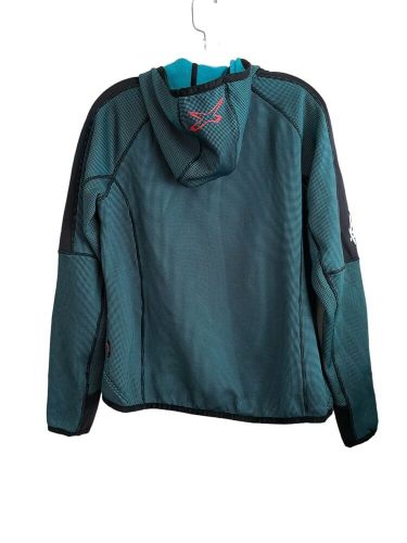 Ski-doo fleece full zip hoodie jacket women size large teal black snowmobile