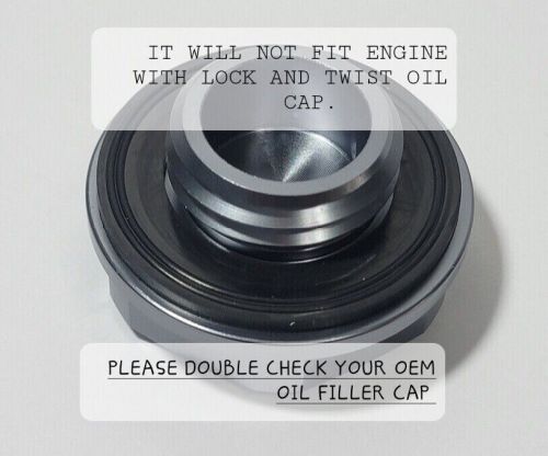 Black billet engine oil filler cap for honda civic si d16z6 d16y8 crv mugen rd