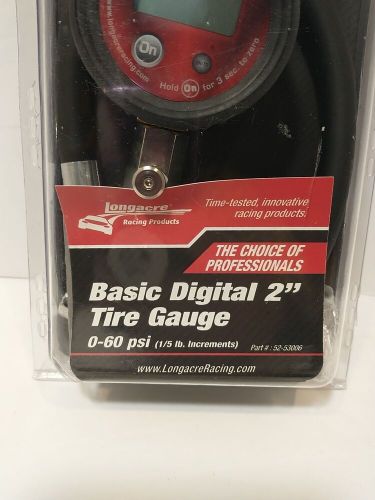 Longacre 52-53006 digital 2&#034; tire air gauge 0-60 psi go kart late model racing