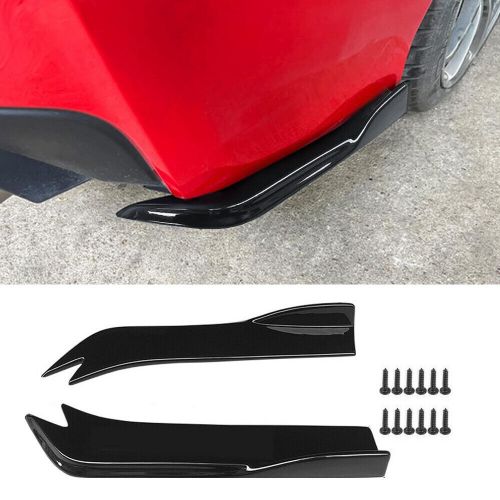 Glossy black sport rear bumper splitter canards for subaru wrx sti 2015-2021