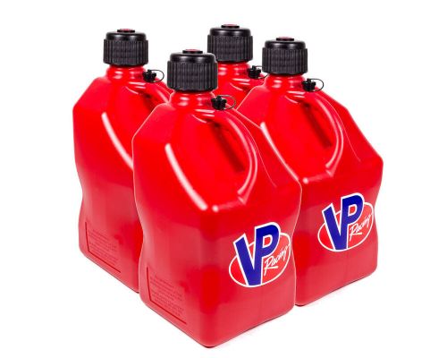 Vp racing 5-gallon fuel / utility jug 5 gal red square (case 4) cap, screw-on, v